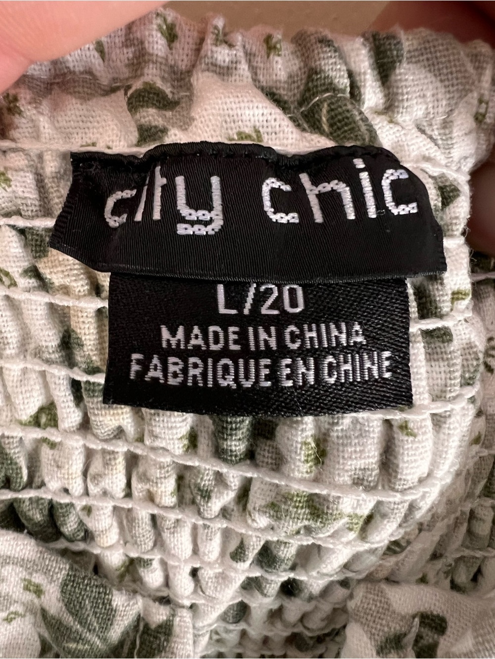 City Chic White Dress with Olive Green Floral Detail - Picture 4 of 8